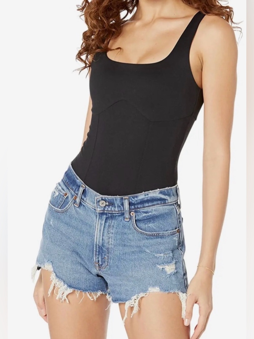 Abercrombie & Fitch Corset Bodysuit In Black Size M